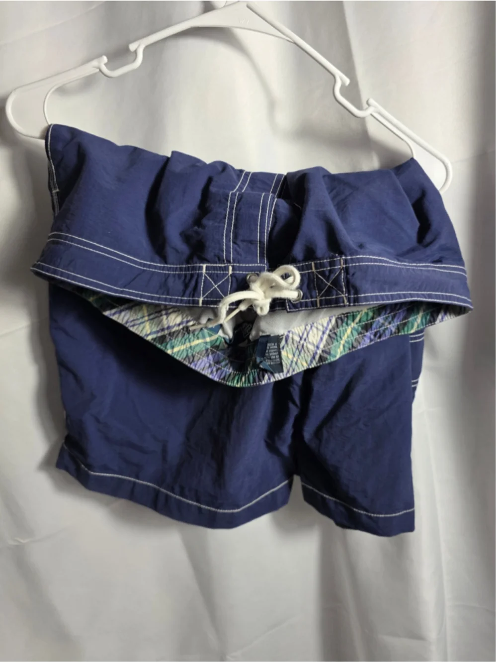 Men's Polo Ralph Lauren Swim Trunk Blue White beach shorts summer tropical large